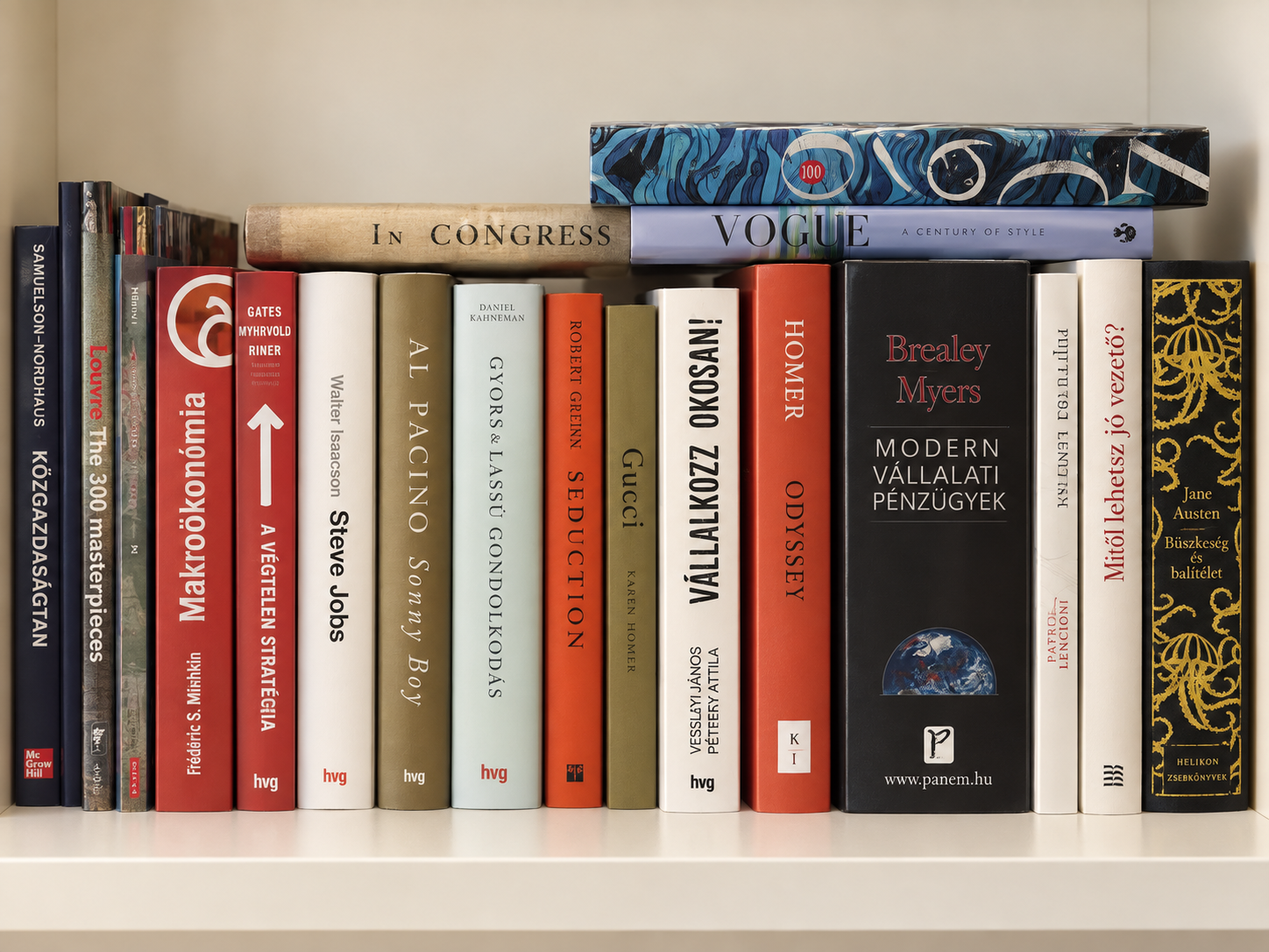 A selection of books from Bálint Madár’s personal bookshelf